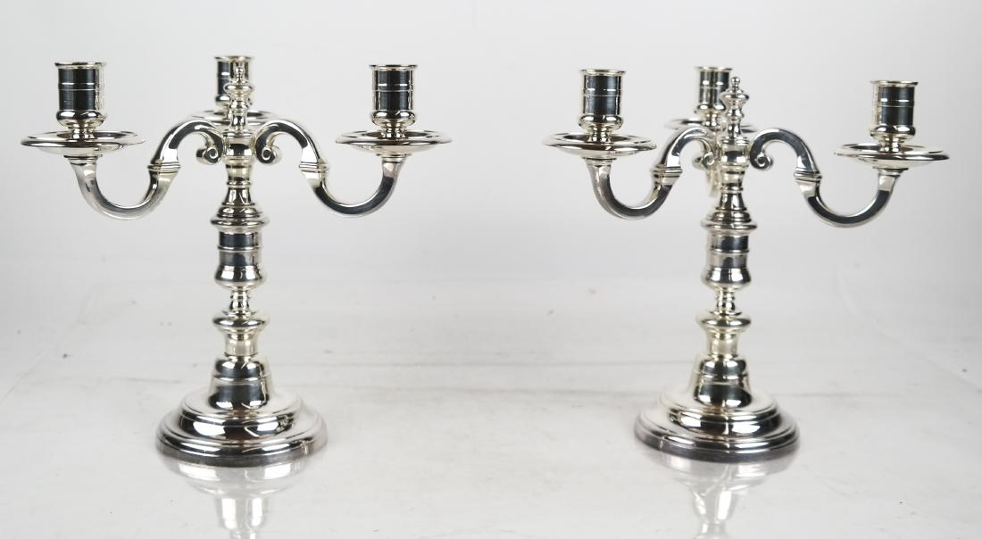 Pair of Silver Plate 3-Arm Candelabra (1 of 5)