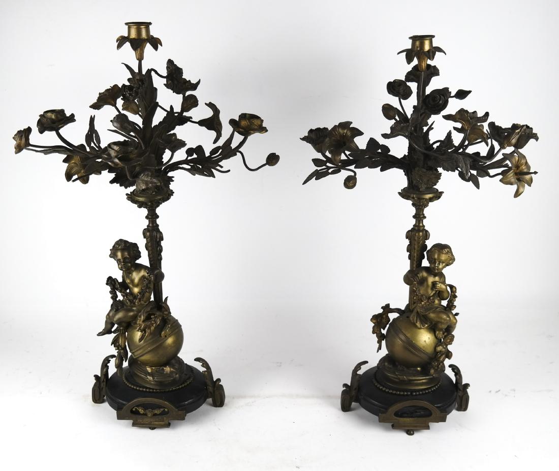 19th Century Candelabra - Cherubs on Globes (1 of 6)