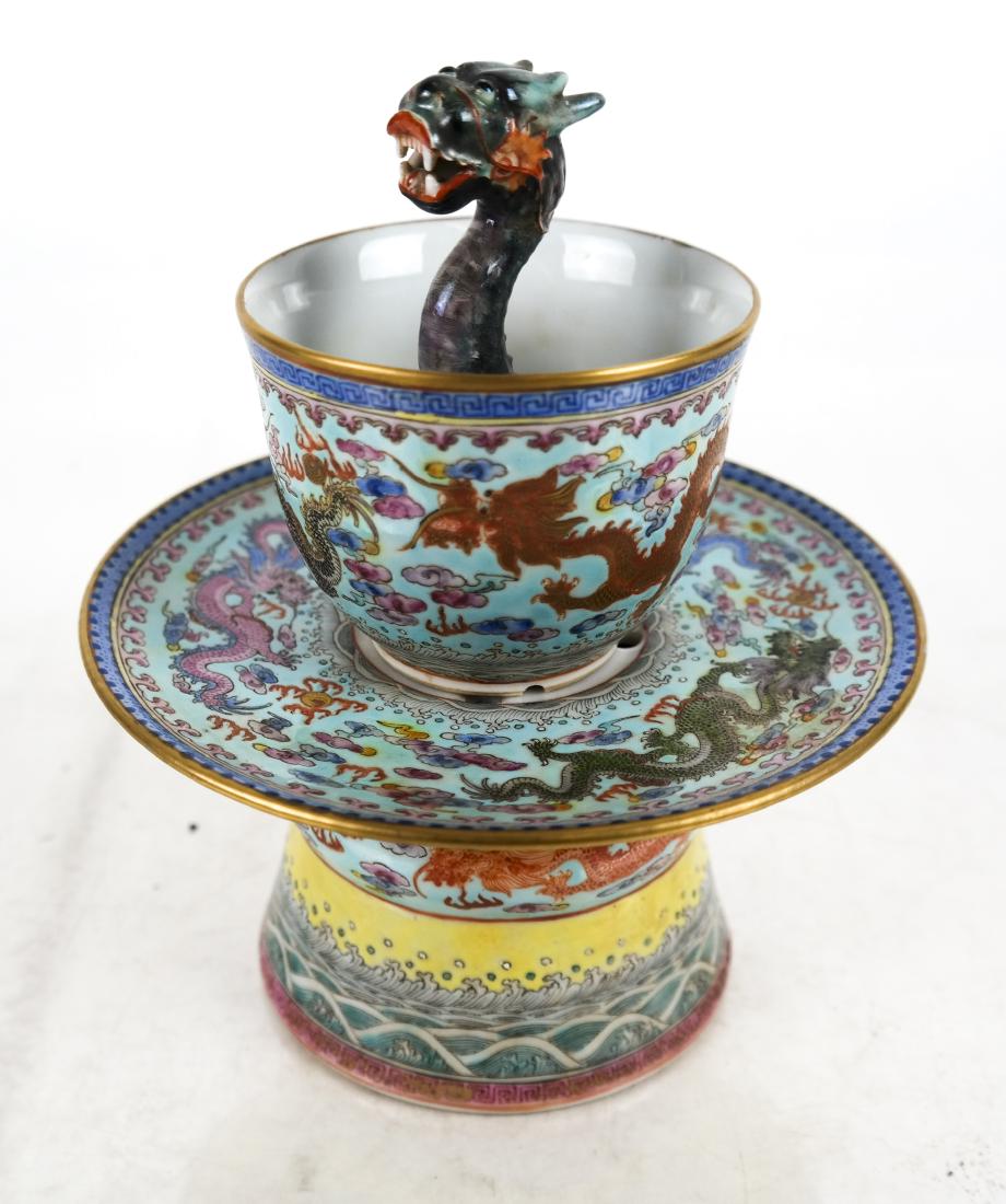 Chinese Porcelain Dragon Fairness Cup & Stand (1 of 10)