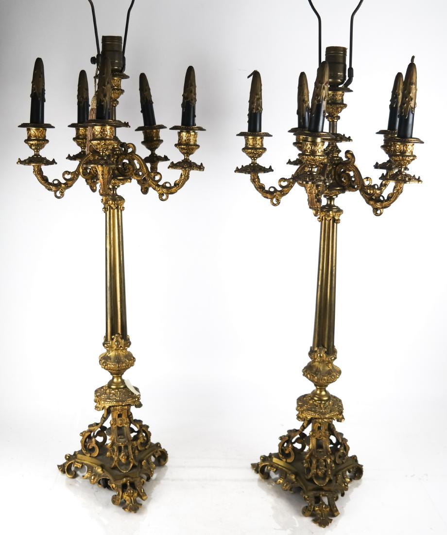 Pair of Bronze 5-Arm Candelabra (1 of 9)