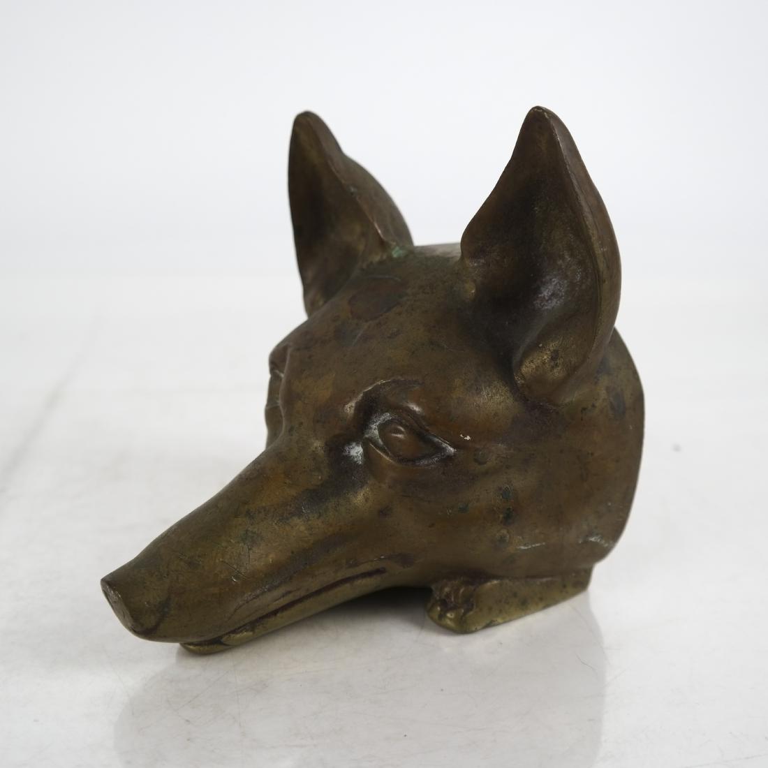 Brass Fox Head Door Stop (1 of 5)