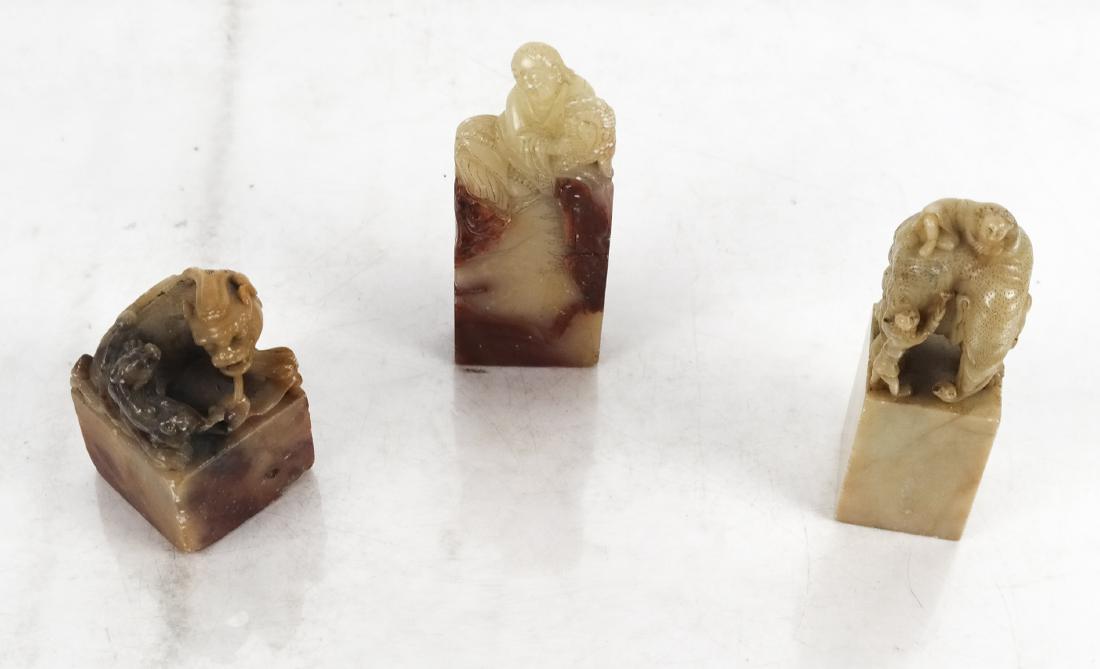 Three Hardstone Items: Buddha, Elephant and Foo Do (1 of 9)