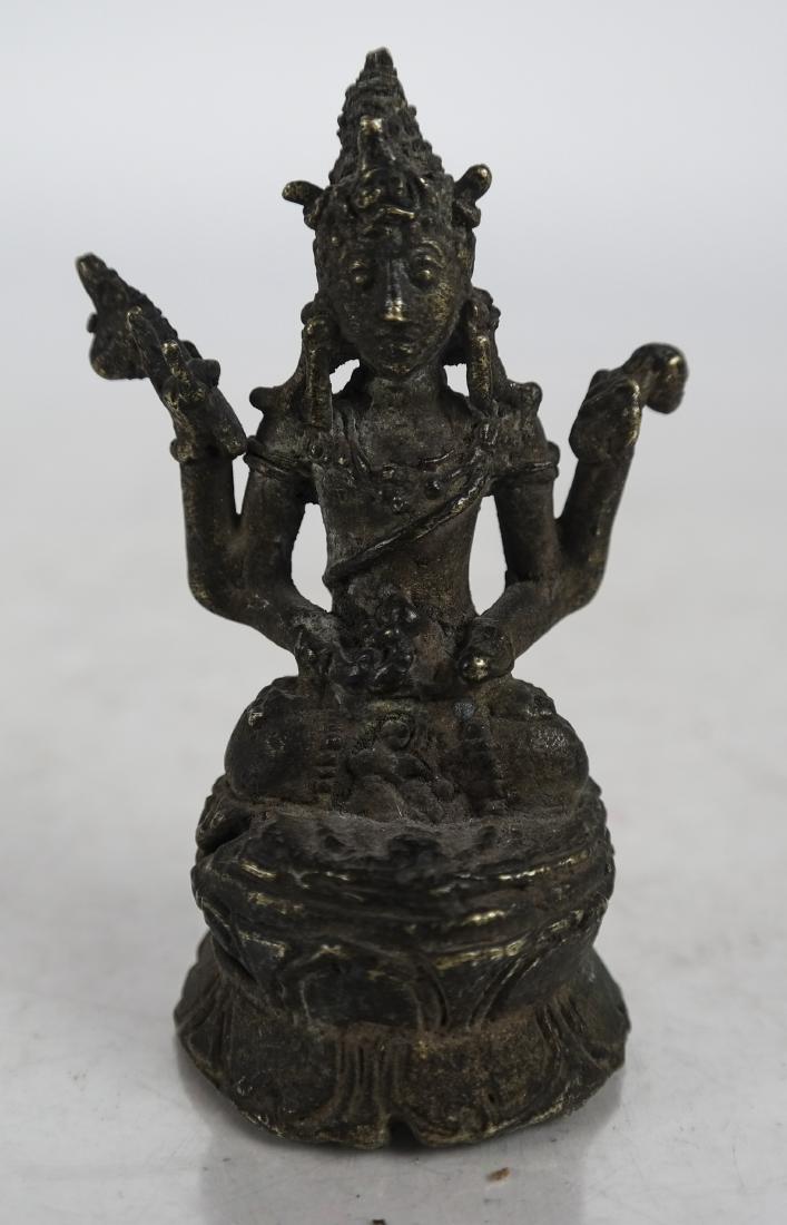 Cast Bronze Archaic-Style Asian Deity (1 of 5)