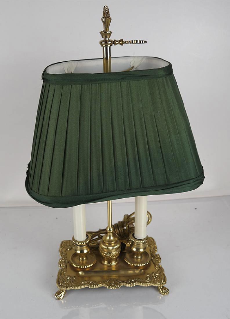 Mario Buatta for F. Cooper: Lamp: A French-style bronze dore bouillotte lamp, by Mario Buatta for Frederick Cooper. [19 x 8 x 6 inches]. In good condition.