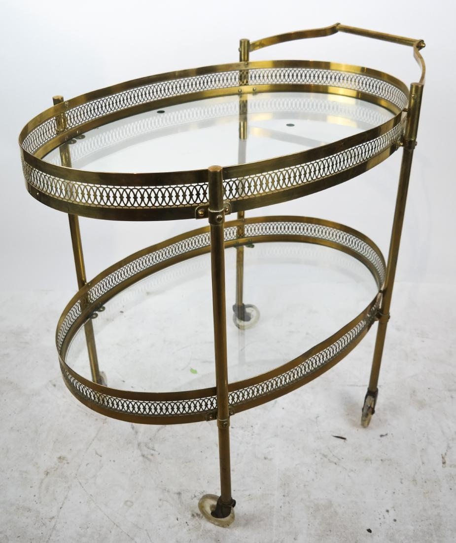 French-Style Brass & Glass Dessert Cart (1 of 7)