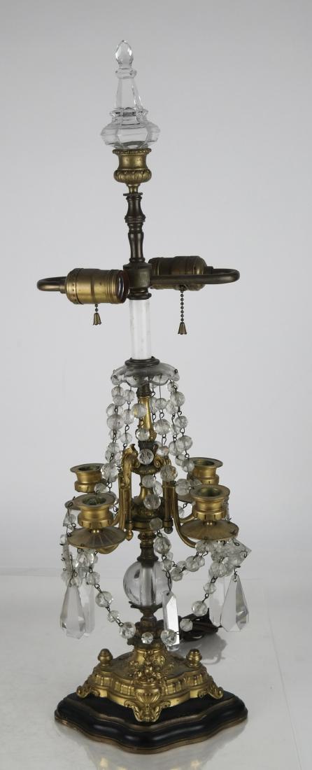 Antique Crystal Girandole Table Lamp (1 of 7)