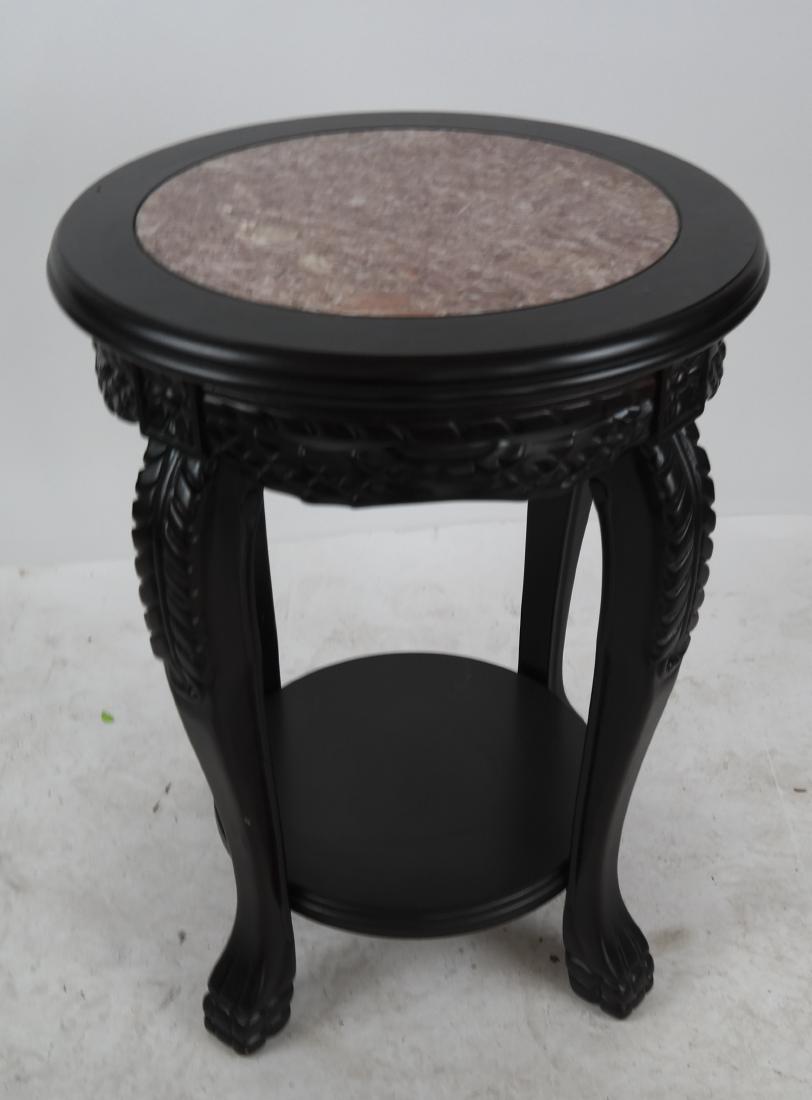 Chinese Marble Inset Tabouret Stand (1 of 4)