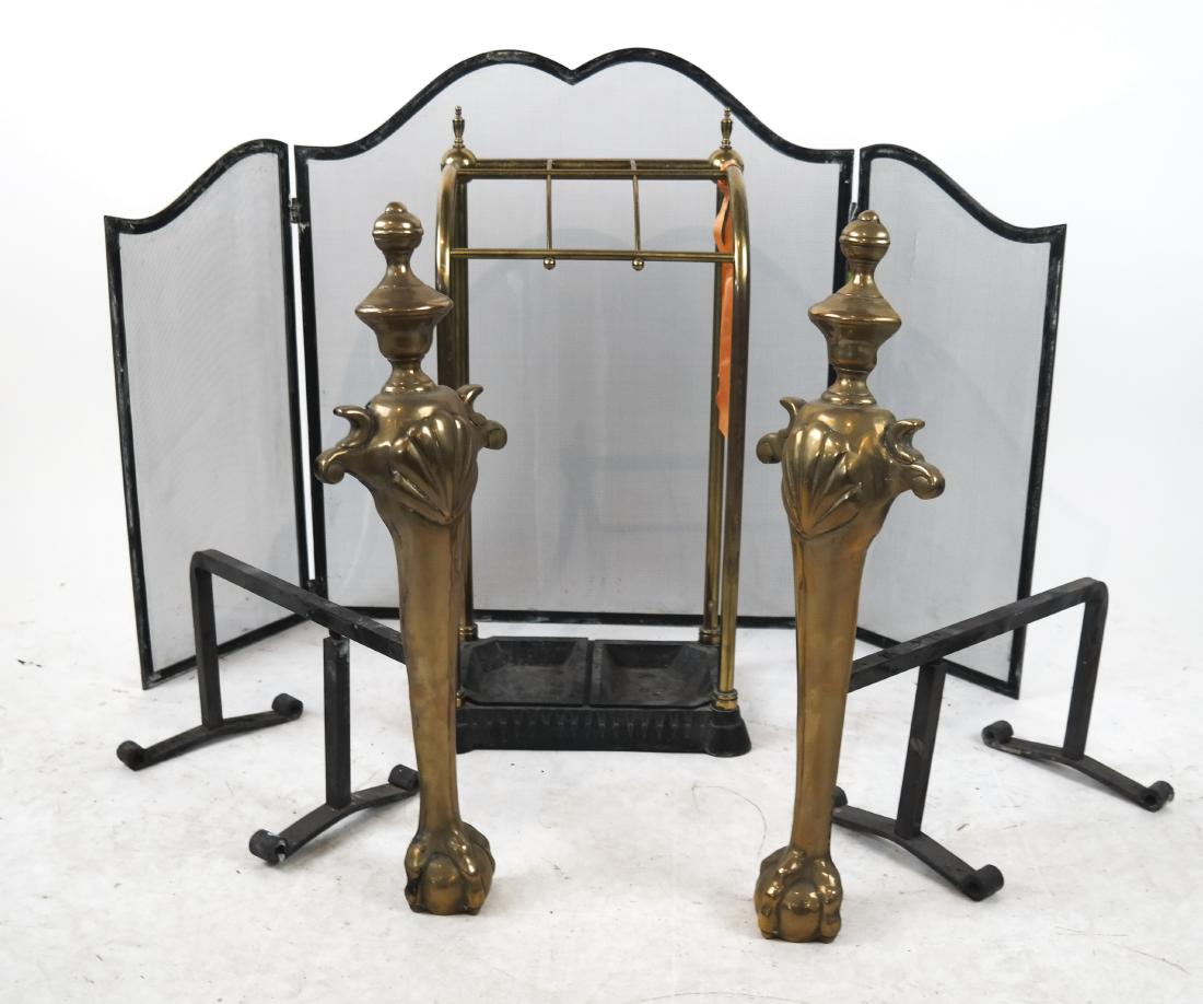 Andirons, Umbrella Stand, Screen (1 of 7)