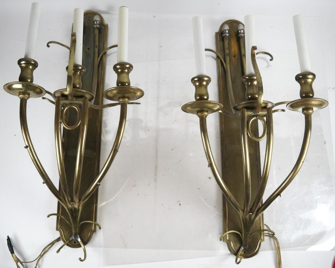 Pair of Brass Three-Light Sconces (1 of 6)