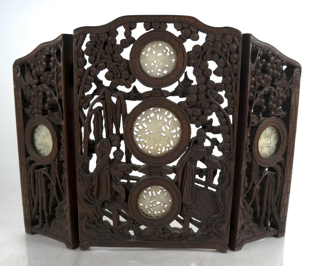 Asian Hinged Tri-Fold Table Screen (1 of 6)