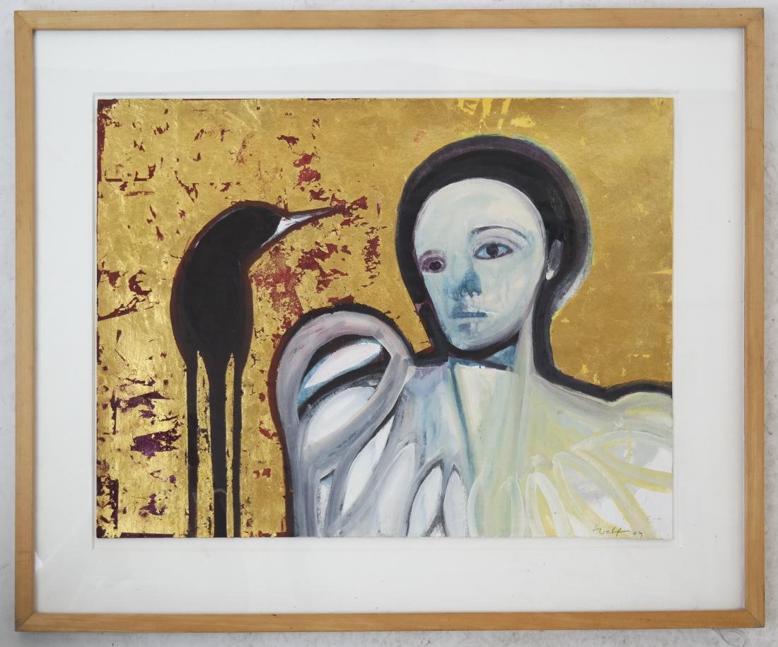 Selena TRIEFF: Mixed Media of Woman & Bird (1 of 5)