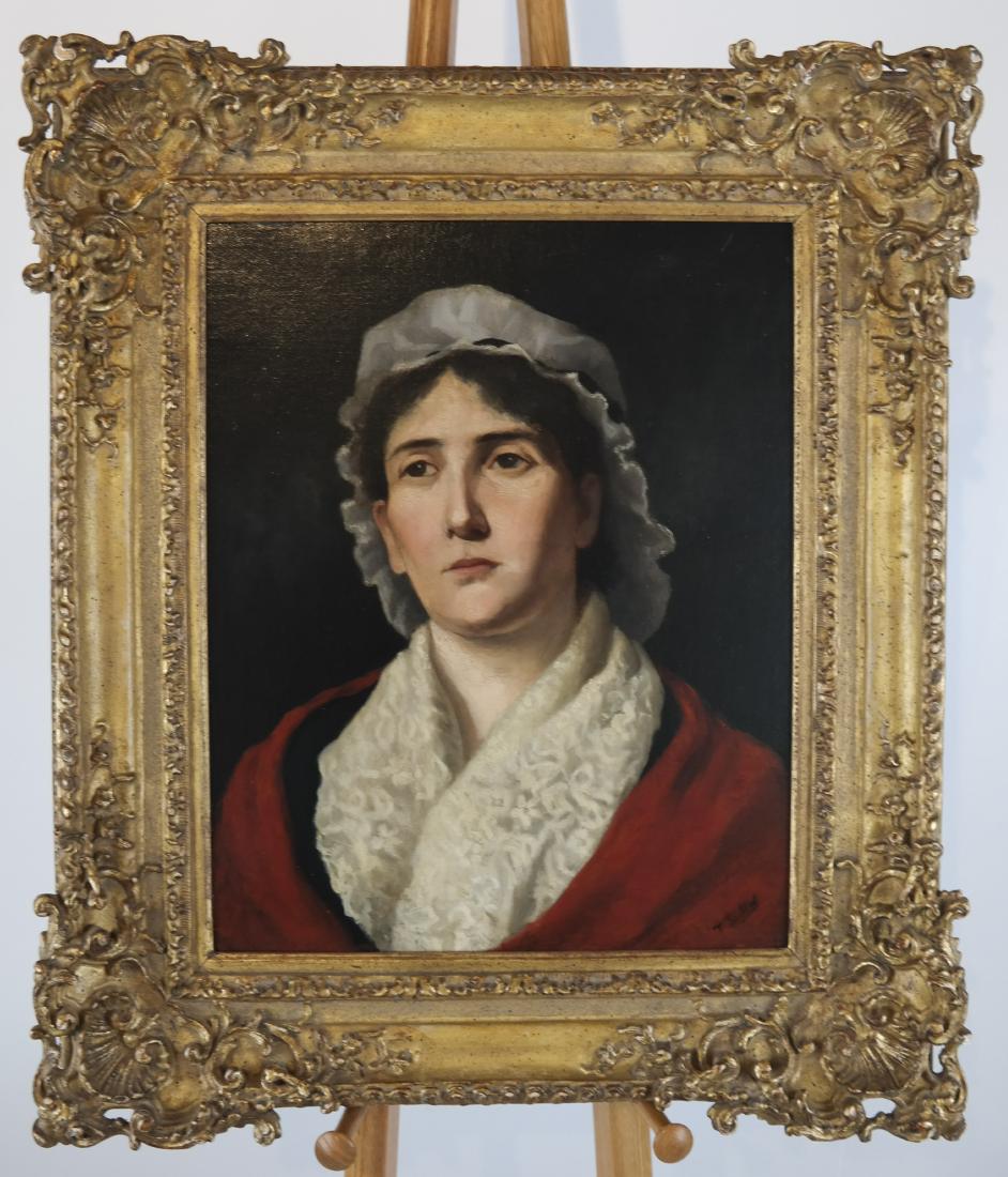 Thomas SULLY: Portrait of a Woman: Framed portrait painting, signed lower right "T. Sully". [Art: 20 x 16 inches; Frame: 28 1/2 x 24 inches]. Appears in good condition; back has not been removed.