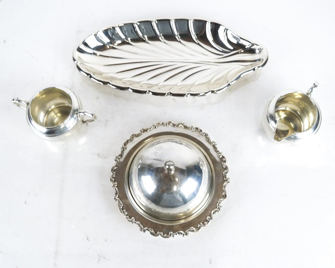 Sterling Silver Tray, Covered Dish, Sugar, Creamer (1 of 12)
