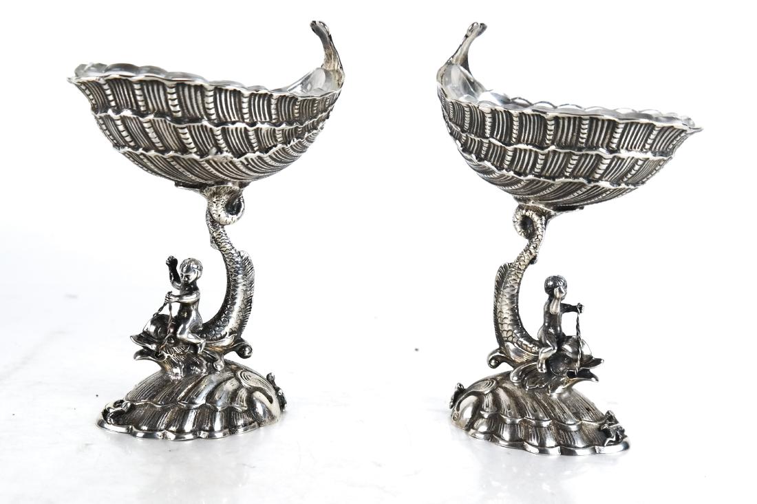 Pair of Silver Allegorical Seafood Cups w/ Liners (1 of 6)