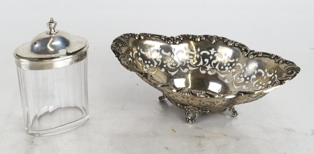 Sterling Silver Basket & Glass/Silver Mustard Pot (1 of 7)