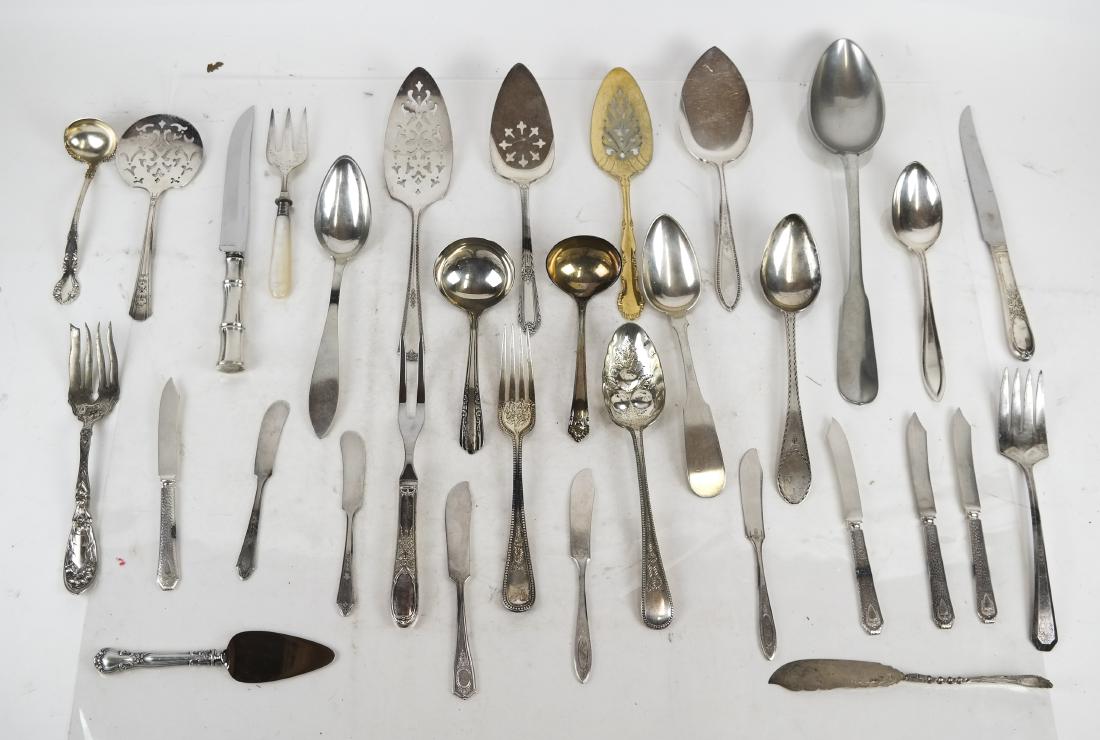 Lot of Silver Plate Serving Pcs, Carvers, Flatware (1 of 3)