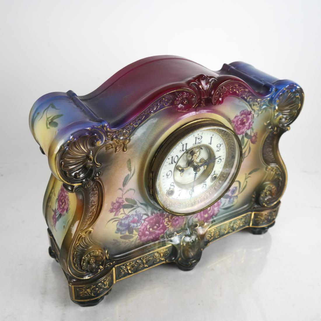 Ansonia, NY Porcelain Decorated Mantle Clock (1 of 11)
