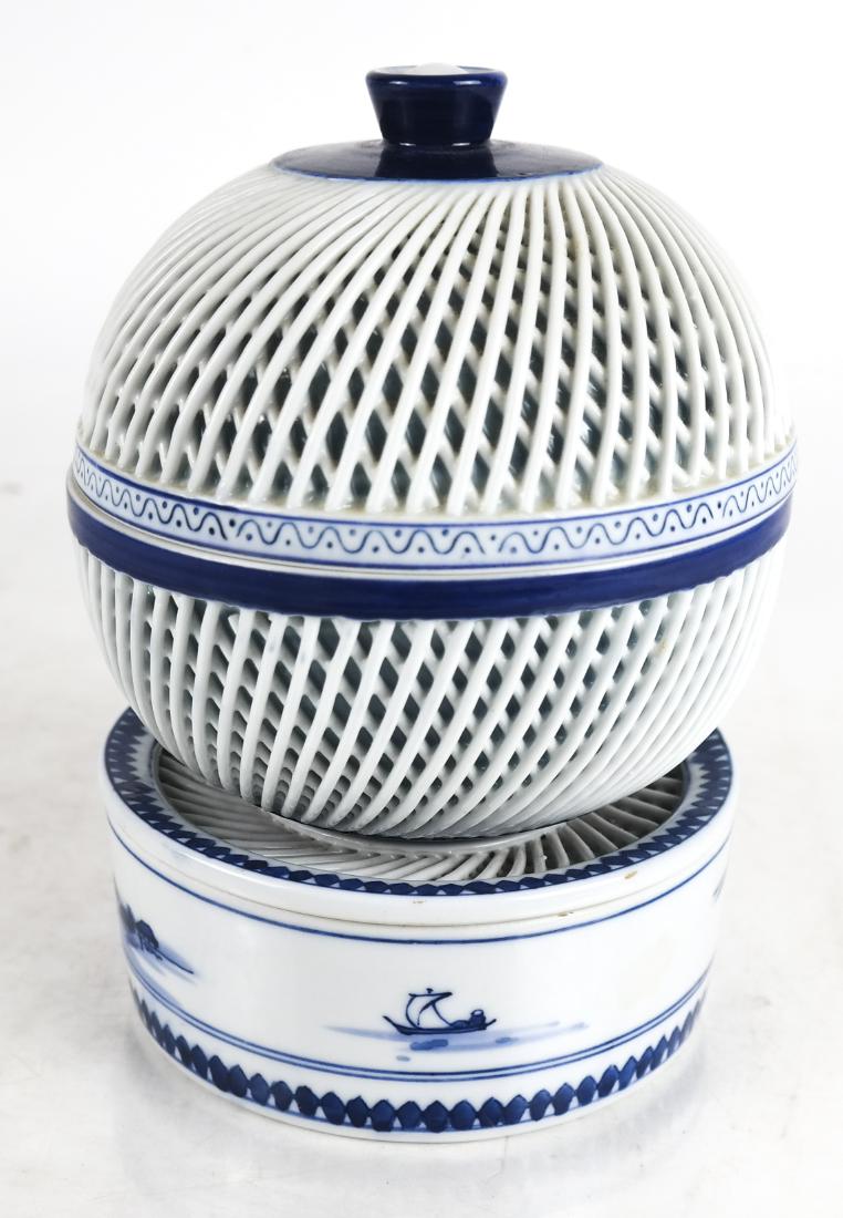 Japanese Ceramic Covered Bowl on Warming Stand (1 of 8)