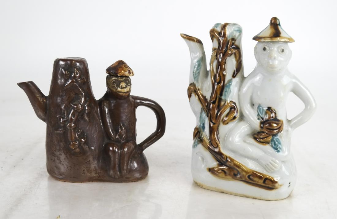 Two Chinese Porcelain Monkey Teapots (1 of 4)