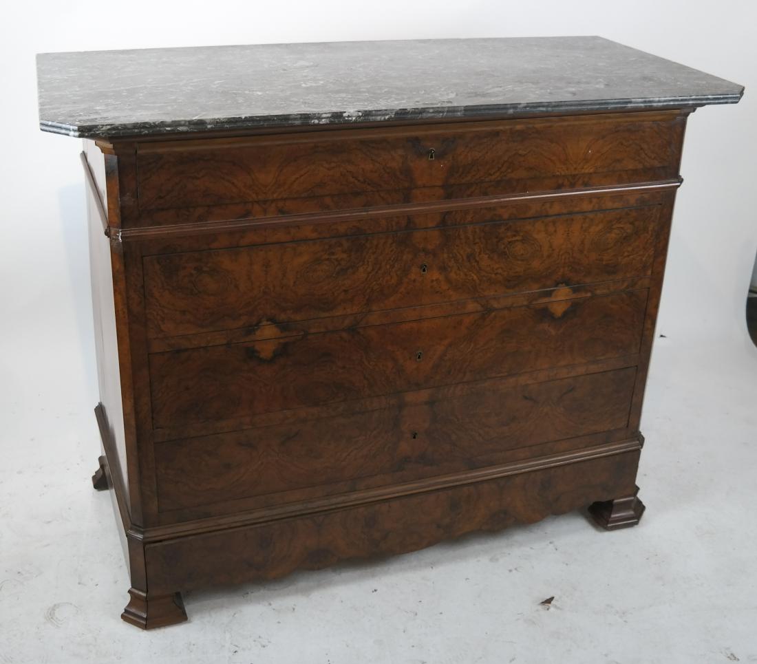 19th Century Continental Burl Walnut Commode Chest (1 of 8)