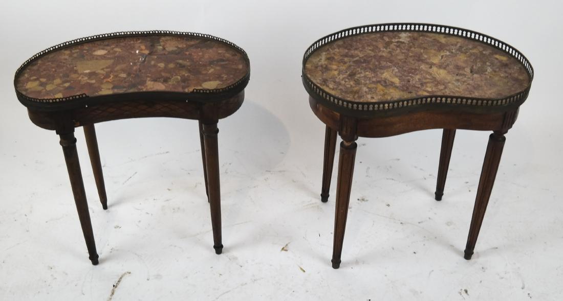 Two Matched Kidney-Form Marble-Top Tables (1 of 9)