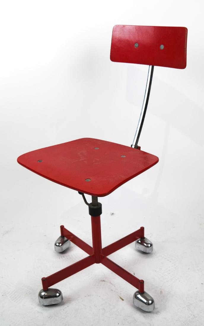 20th Century Modern Red Industrial Chair (1 of 6)