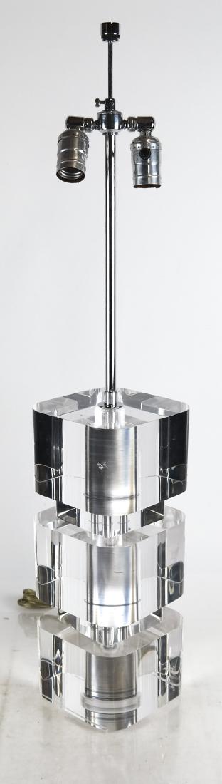 Karl SPRINGER: Signed Block Cube Lucite Lamp (1 of 5)