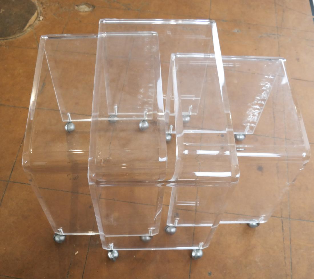 Three 20th Century Modern Nesting Lucite Tables (1 of 5)