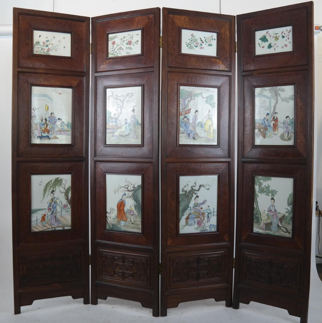 Chinese Antique Porcelain Inset Screen (1 of 9)