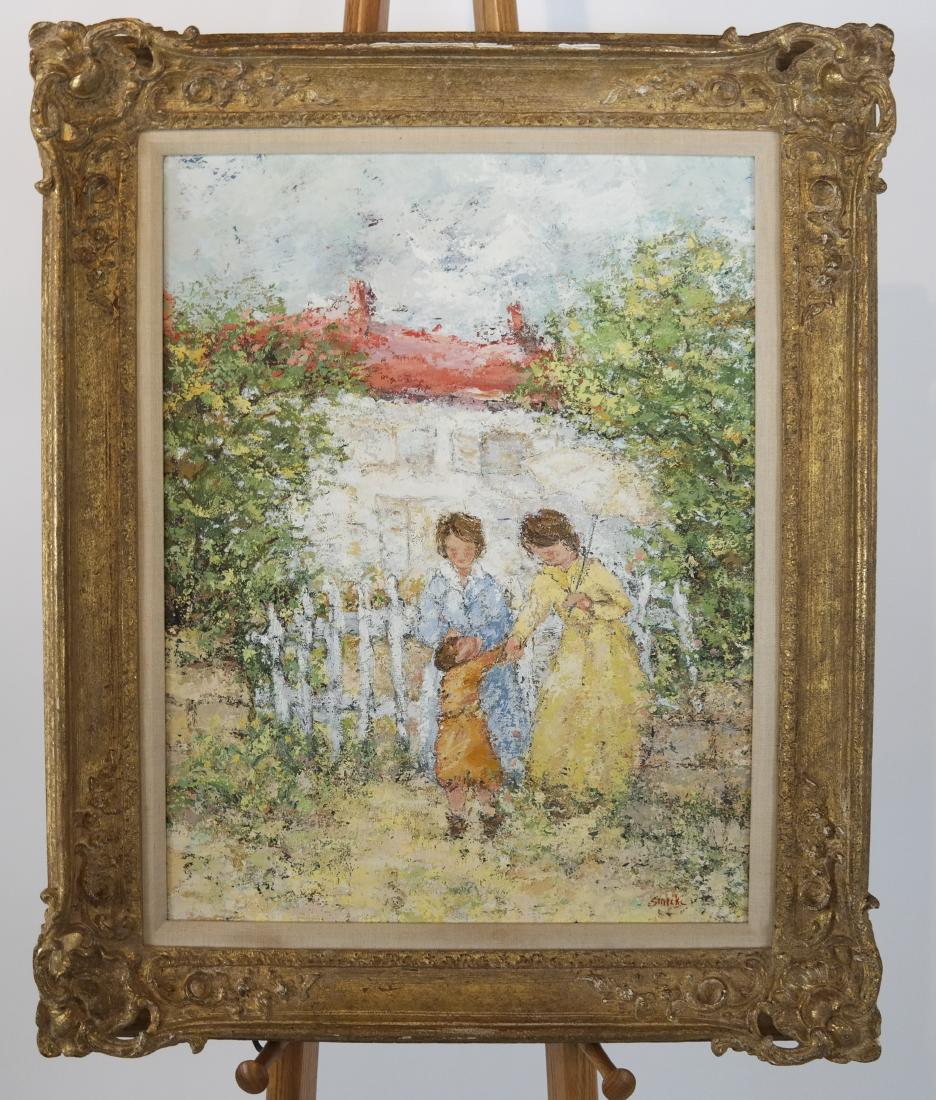 Rene SINICKI: Figures, Garden - Oil on Canvas (1 of 6)