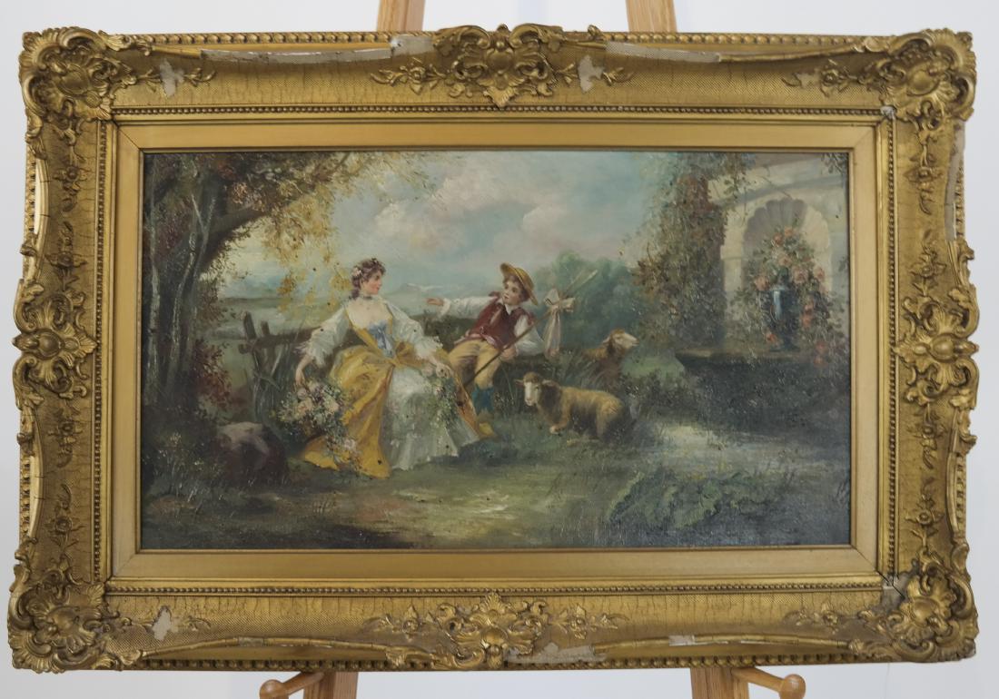 Courtship Scene, Unsigned - Oil on Canvas (1 of 5)