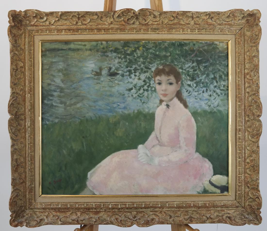 Francois GALL: Girl at Lake - Oil on Canvas (1 of 4)