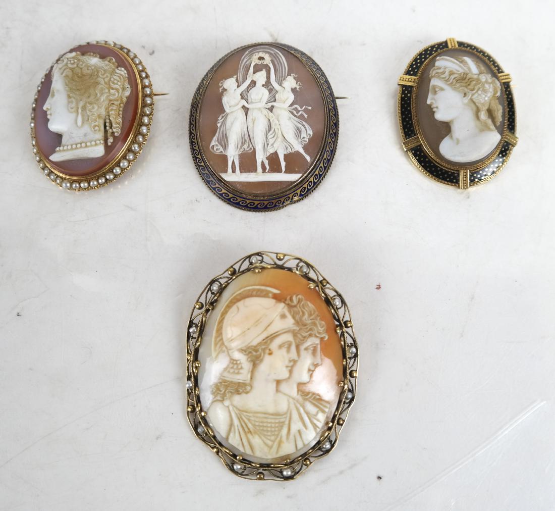 Four Cameo Pins/Pendants (1 of 5)