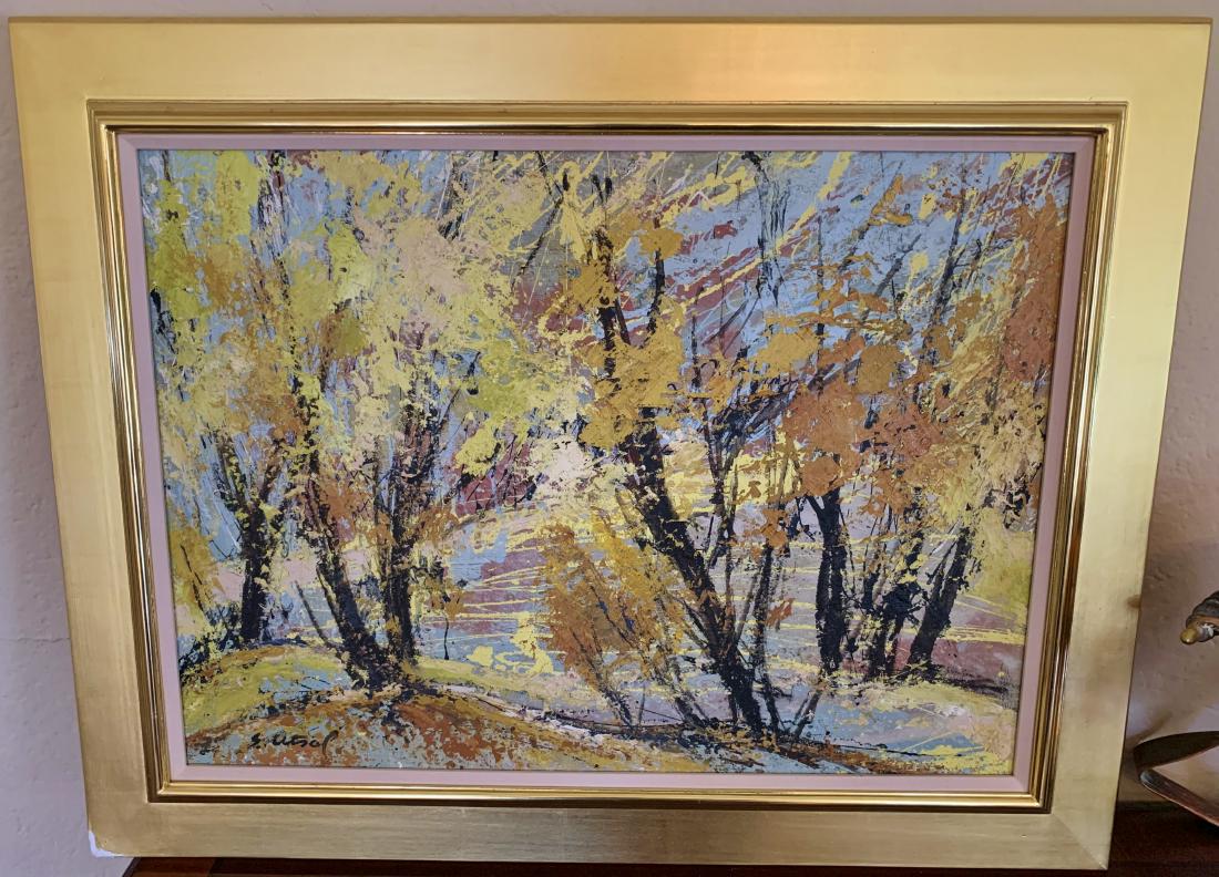 OSTOL: Oil Painting on Board "Forest Scene" (1 of 9)