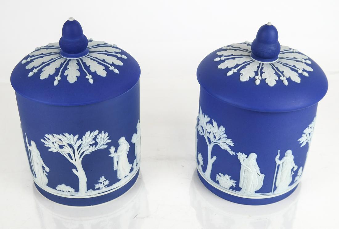Wedgwood Jasperware - Two Porcelain Canisters (1 of 5)
