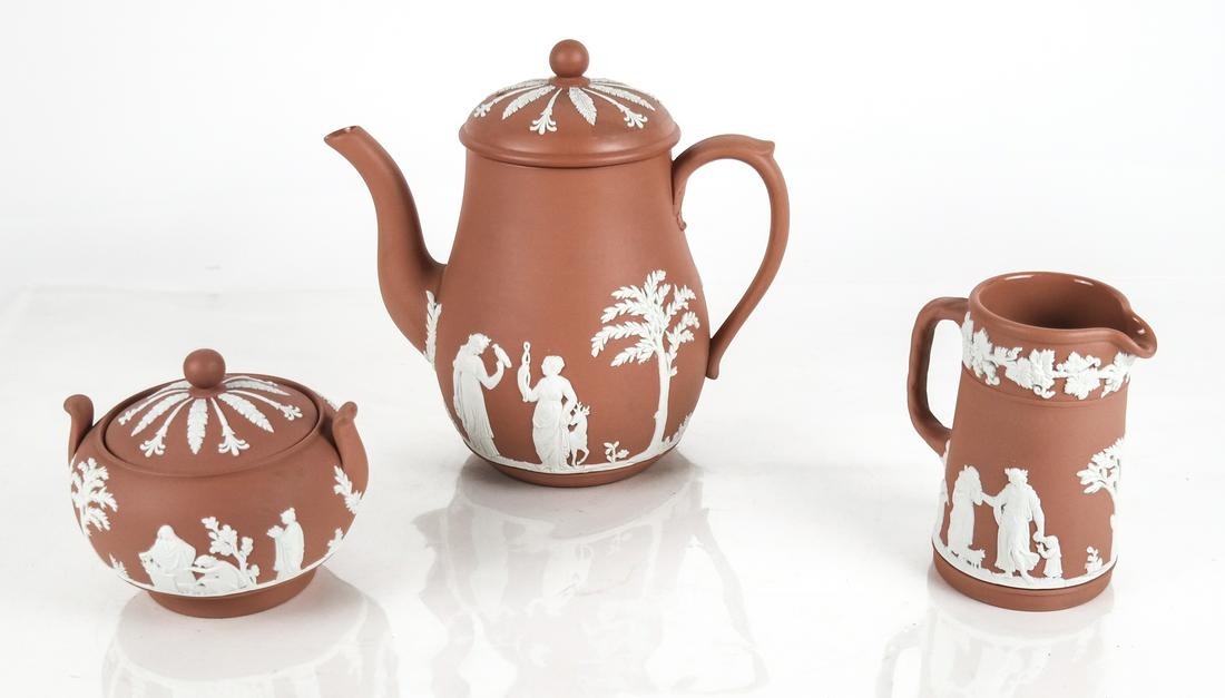 Wedgwood Jasperware Three-Piece Tea Set #2535 (1 of 9)