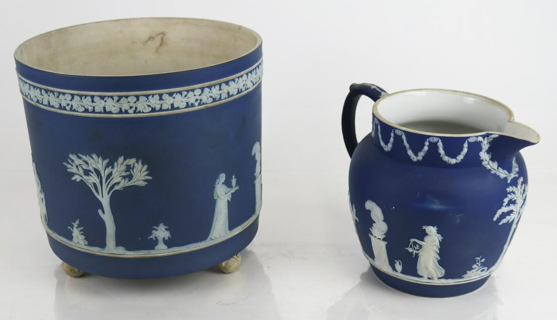 Wedgwood Jasperware Blue Ceramic, Two Objects (1 of 9)
