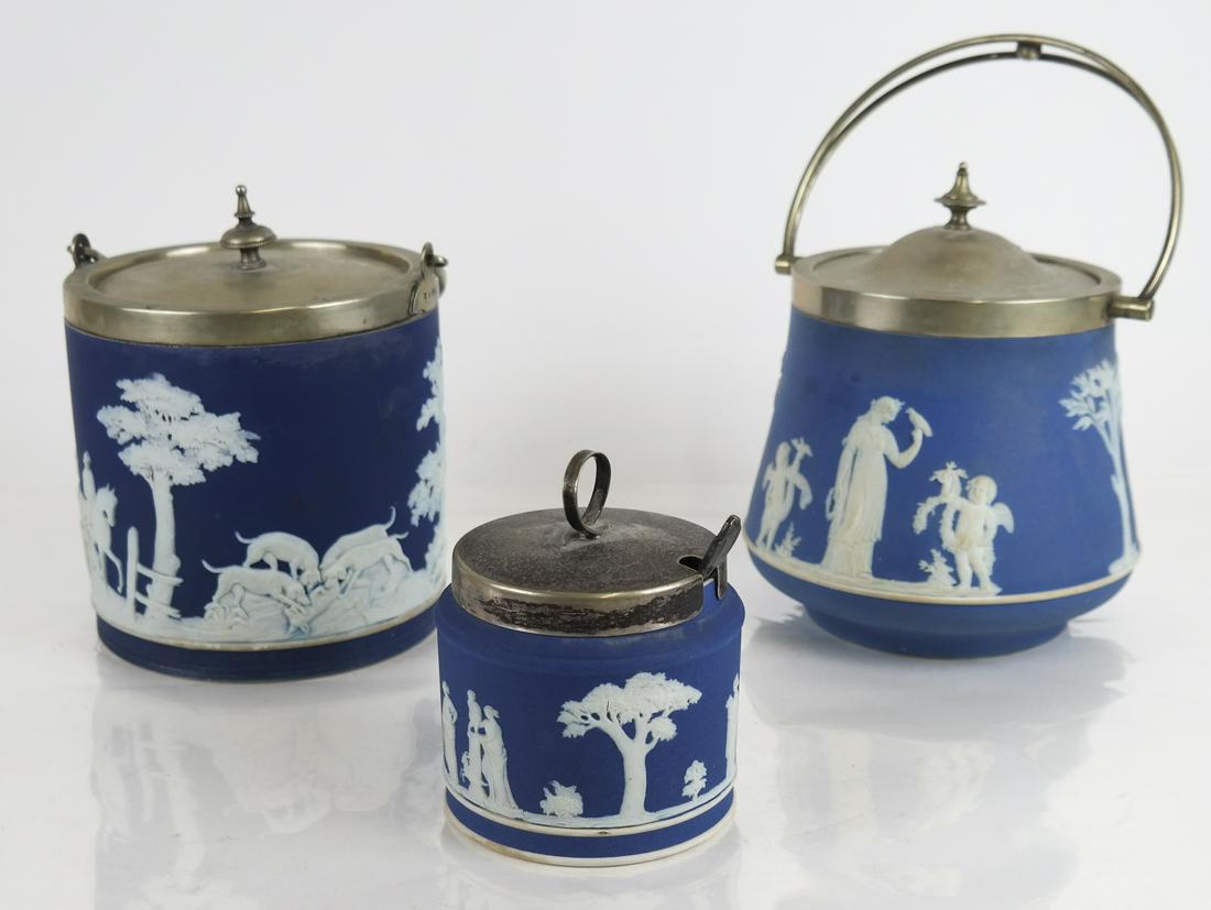 Three Wedgwood Jasperware Porcelain Canisters (1 of 14)
