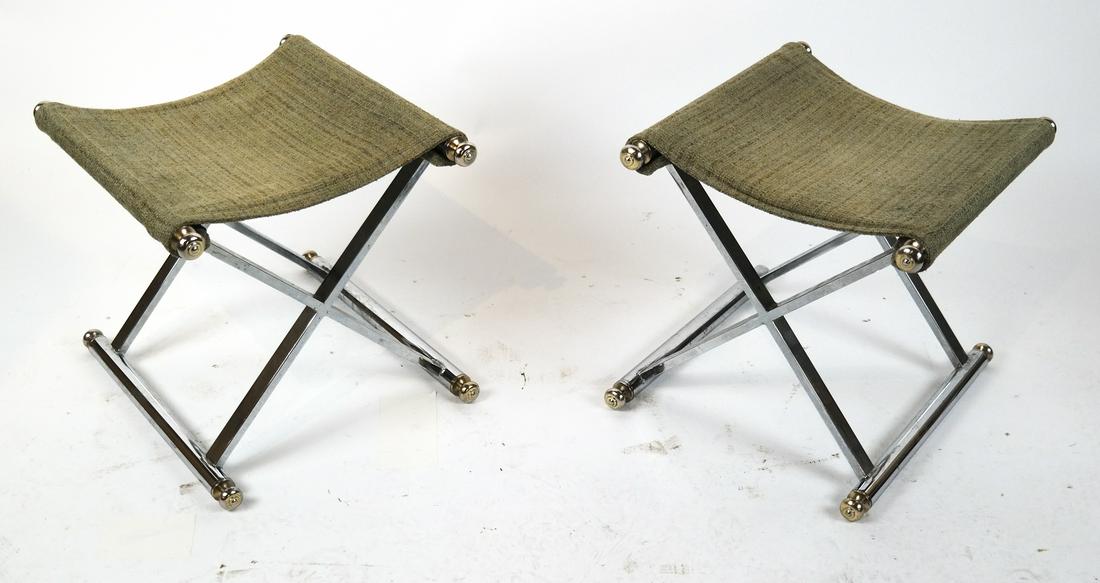 Pair of Modern Stainless X-Benches (1 of 7)