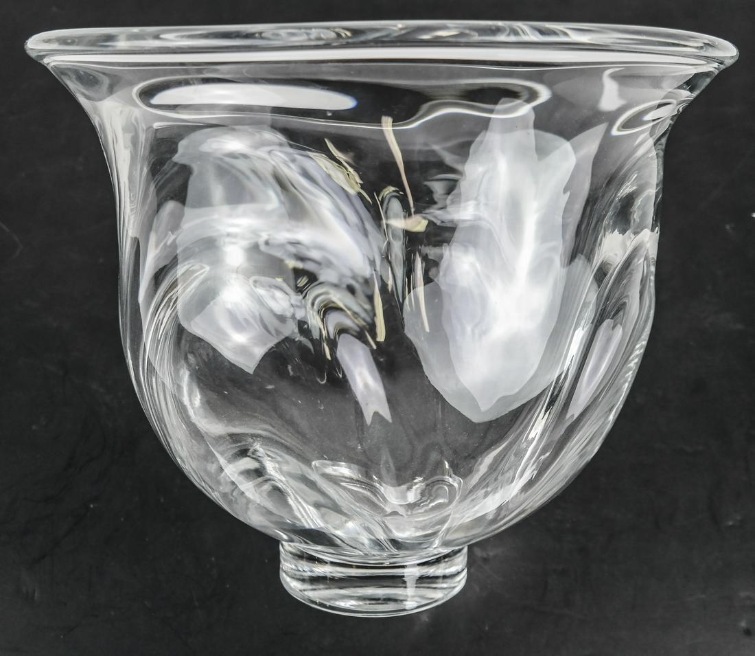 Orrefors Partial Crystal Punch Bowl: Orrefors partial crystal punch bowl. [11 x 13 (dia) inches]. Missing the base; in good condition.