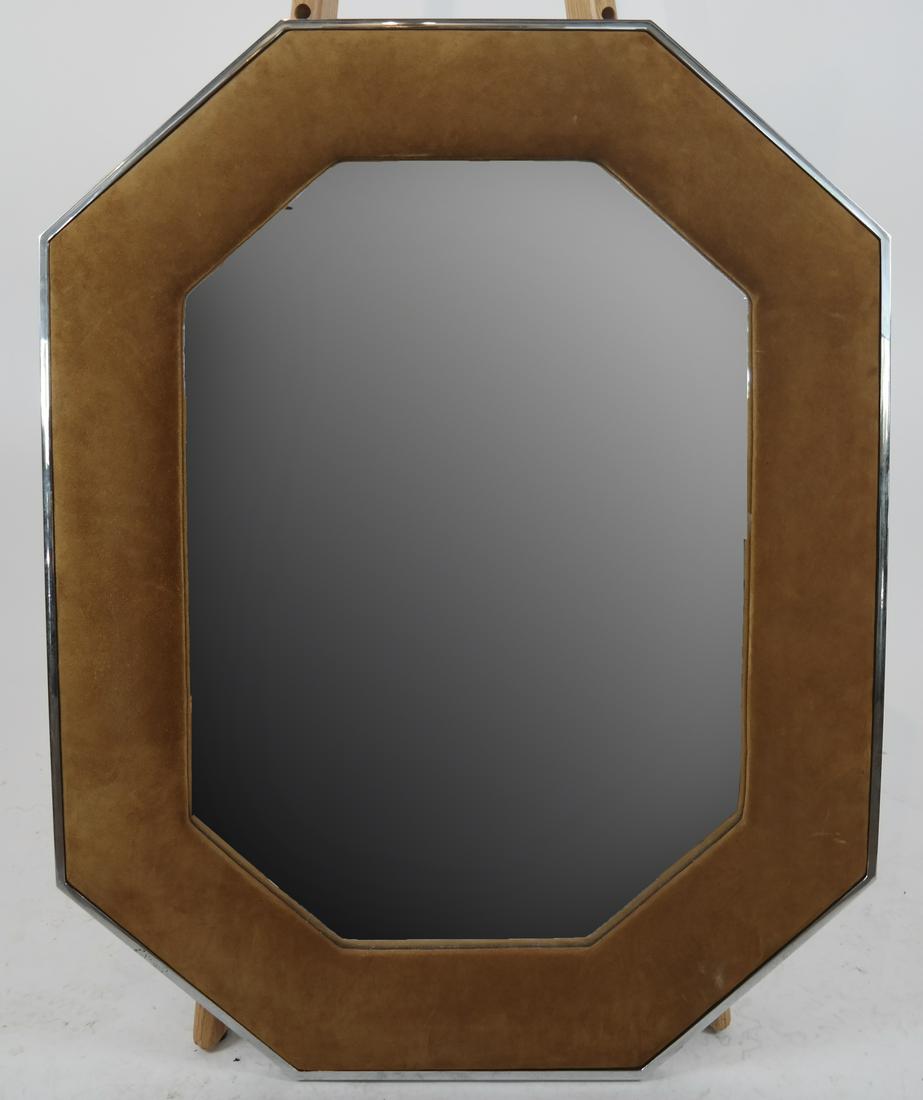 John Stuart, Inc. Octagonal Suede-Framed Mirror (1 of 2)