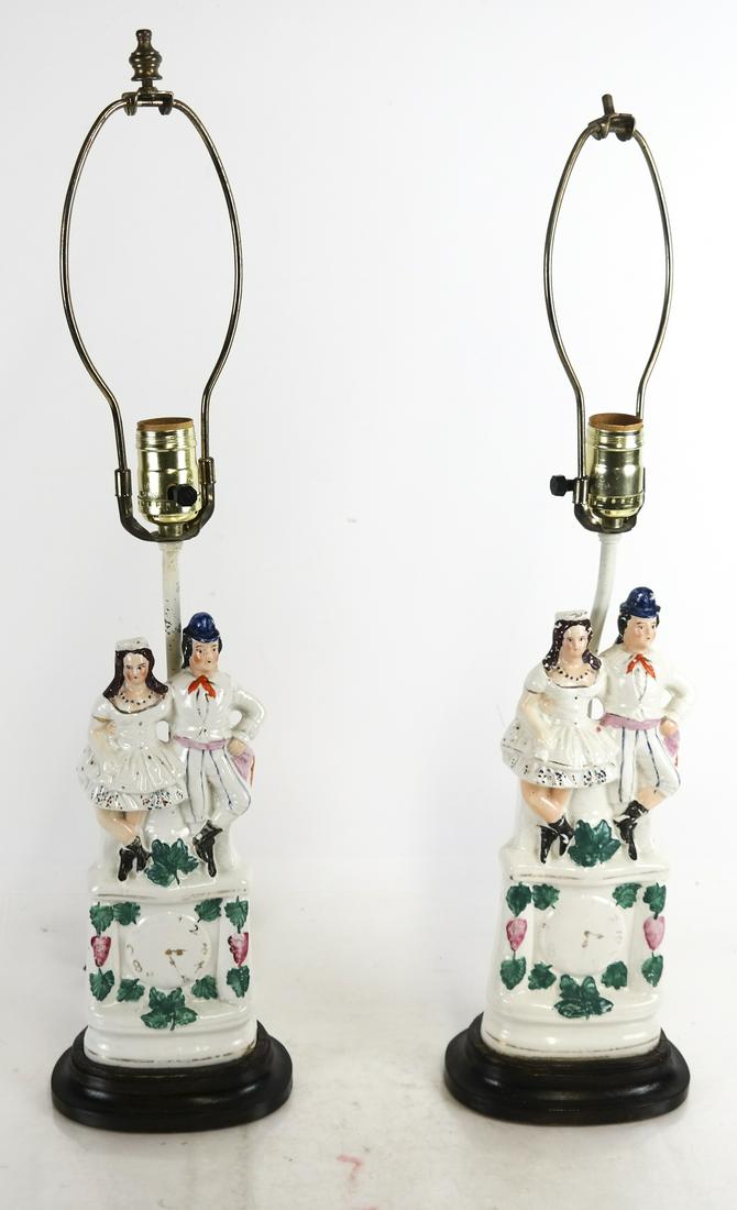 Two Staffordshire Figural Lamps (1 of 5)