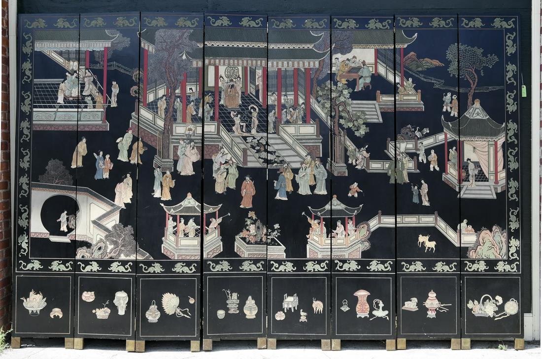 Chinese Decorated Eight-Fold Screen (1 of 9)