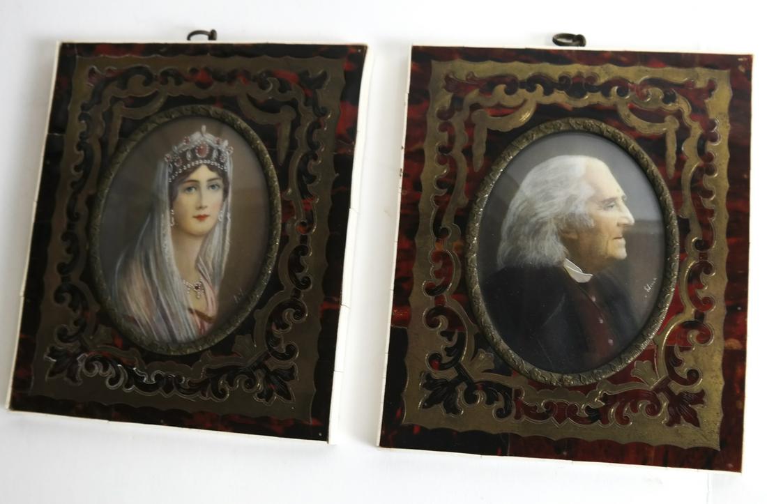 Two Antique Portrait Miniatures, Possibly Russian (1 of 5)