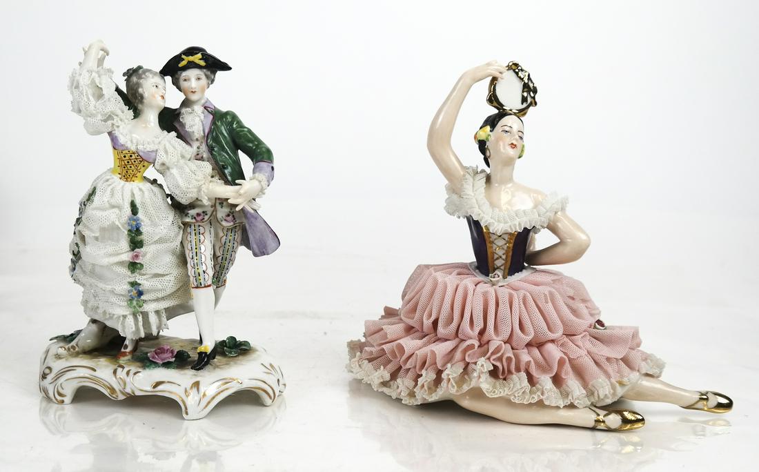 Two Porcelain Figures - Dresden & Capo di Monte (1 of 9)