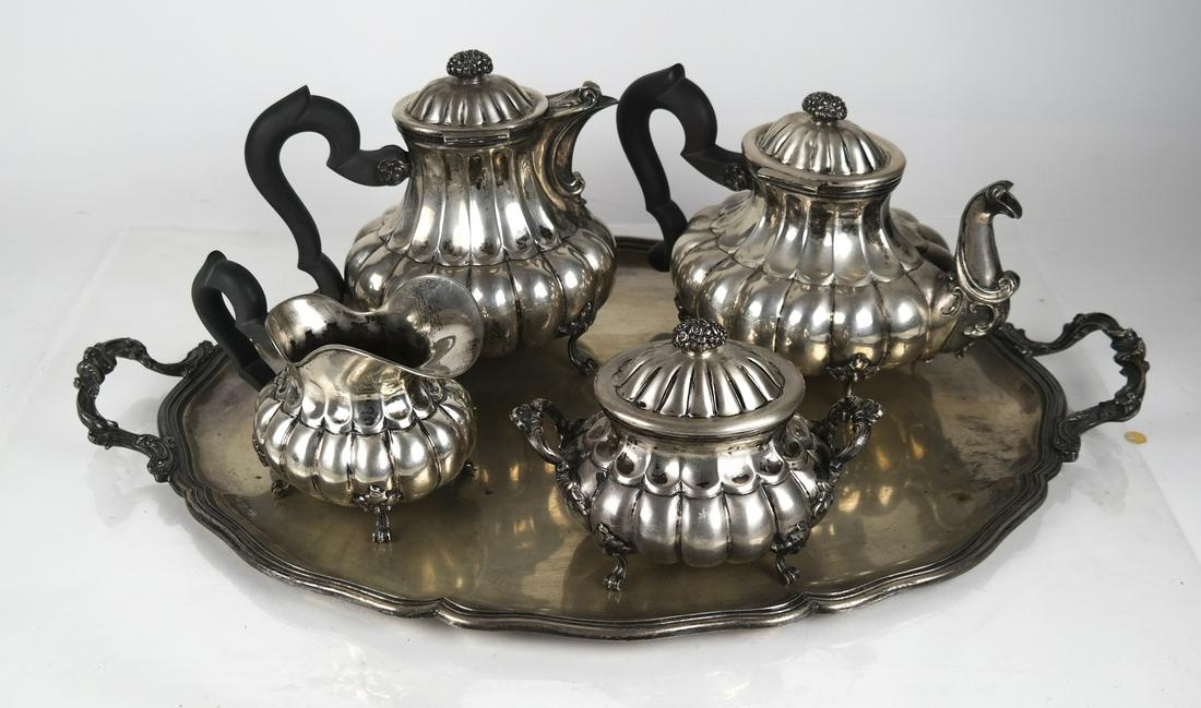 5-Pc. Continental Silver Tea Service with Tray (1 of 11)