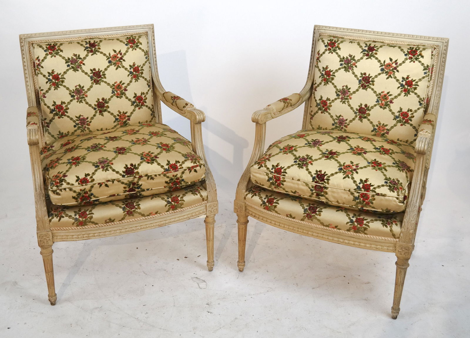 Pair French-Style Arm Chairs (1 of 4)