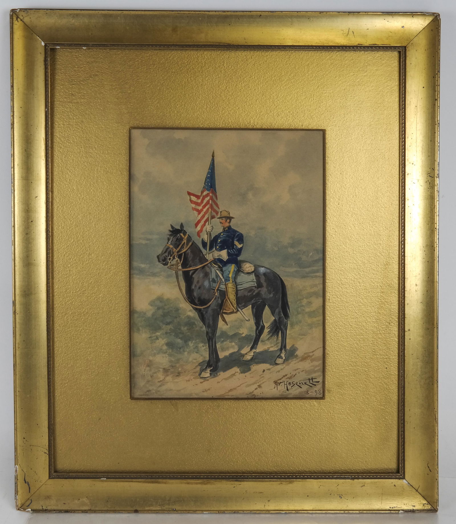 A.V. HOSENETT: "The Standard Bearer" - Watercolor (1 of 5)