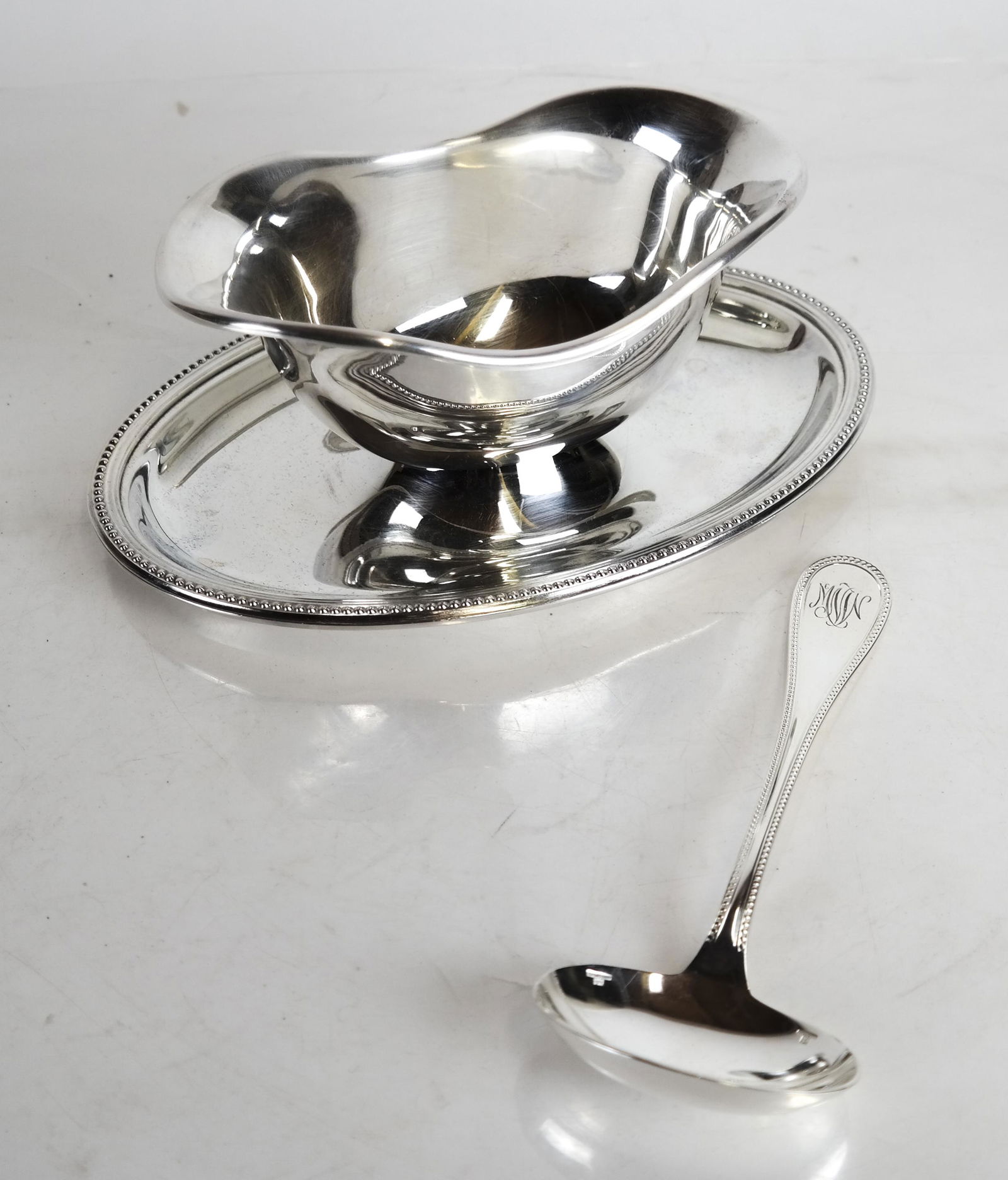 Christofle Silver Plate Gravy Boat and Spoon (1 of 6)