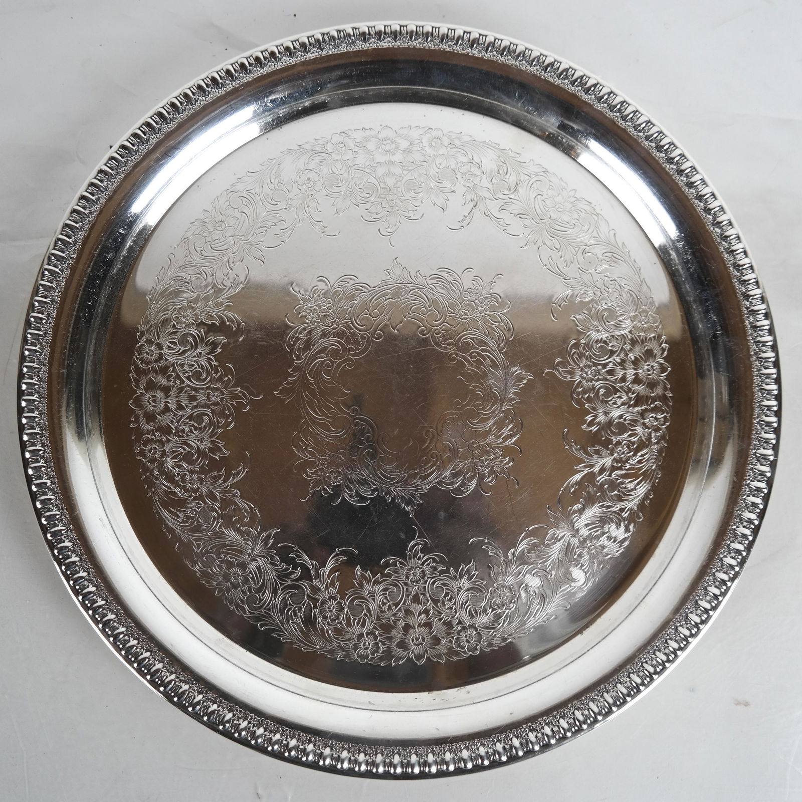 Sterling Silver Round Tray (1 of 3)